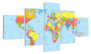 Mapa světa - obraz (125x70cm)