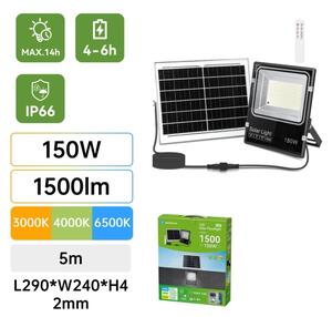 Aigostar-LED Solární reflektor LED/150W/3,2V 3000mAh 3000K/4000K/6500K IP66 + DO