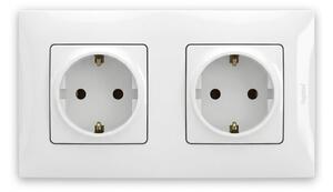 Legrand - Dvojitá zásuvka domovní SCHUKO 250V/16A s rámečkem NILOE bílá