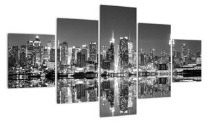 Pohled na noční město - obraz (125x70cm)