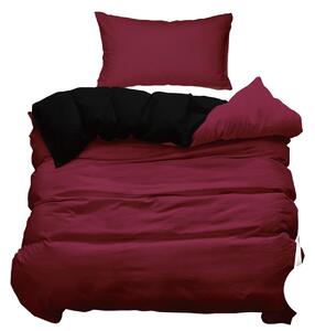 Bavlissimo Oboustranné Povlečení 140x200/70x90 cm černo - Víno na jednu postel