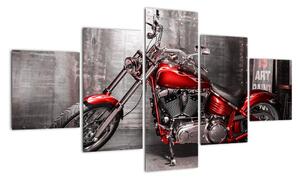 Obraz červené motorky (125x70cm)