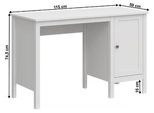 PC stůl 1D/1155, bílá, OLJE