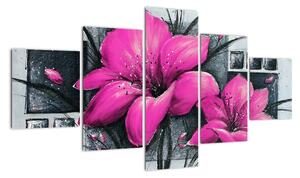 Obraz růžové květiny (125x70cm)