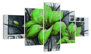 Obraz zelené květiny (125x70cm)