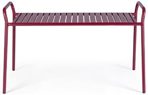 Červená kovová zahradní lavice Bizzotto Dalia 88 cm