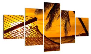 Západ slunce na pláži, obraz (125x70cm)