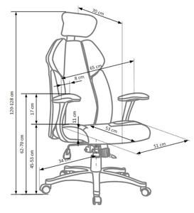 Kancelářská židle MATIA, 65x120-128x70, bílá/černá