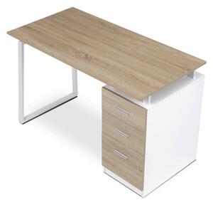 Stylový kancelářský stůl RENO 120x60cm s šuplíky – melamin, dub sonoma