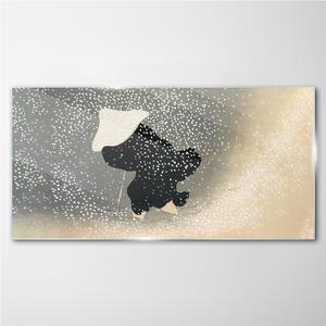 Obraz na skle Obraz na skle Abstrakce muž sníh