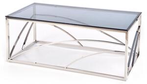 Konferenční stolek UNIVERSE, 120x45x60, stříbrná/kouřové sklo