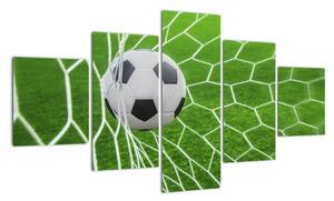 Fotbalový míč v síti - obraz (125x70cm)