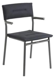 Venkovní jídelní židle Lafuma ORON S područkami Šedá Titan BeComfort Šedá Dark Grey