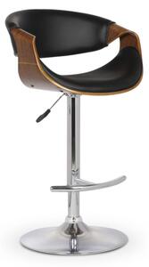 Barová židle H100, 53x88-109x50, ořech/černá