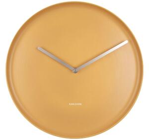 Time for home Žluté kulaté nástěnné hodiny Ola 35 cm
