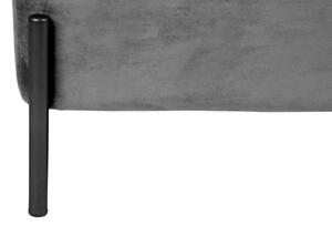 Time for home Tmavě šedý sametový taburet Zoel s černou podnoží 45 x 45 cm