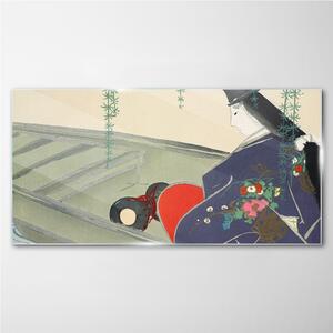 Obraz na skle Obraz na skle Abstrakce Ženy Kimono