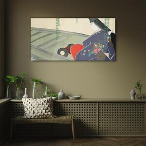 Obraz na skle Obraz na skle Abstrakce Ženy Kimono