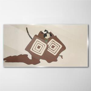 Obraz na skle Obraz na skle Abstrakce člověka samurai