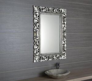 SAPHO SCULE retro zrcadlo ve vyřezávaném rámu 70x100cm, stříbrná IN156