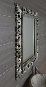 SAPHO SCULE retro zrcadlo ve vyřezávaném rámu 70x100cm, stříbrná IN156