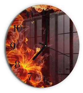 Skleněné nástěnné hodiny Květy ohně zsoc-fi30-00172053