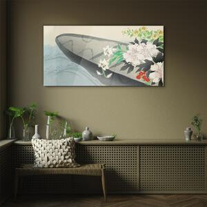 Obraz na skle Obraz na skle Květinový člun květiny voda