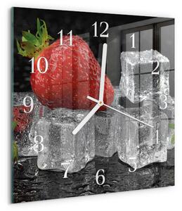 Skleněné hodiny Jahodová zmrzlina zskb-30x30-00084988