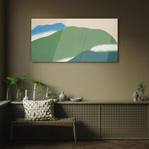Obraz na skle Obraz na skle Abstrakce hory květiny