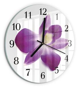 Skleněné nástěnné hodiny Květina orchideje zsoc-fi30-00173701