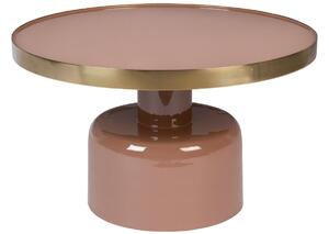 Růžový kovový konferenční stolek ZUIVER GLAM 60 cm