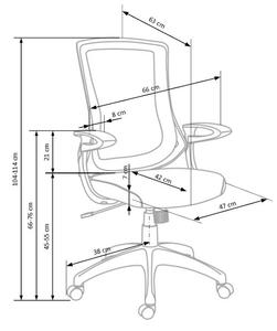 Kancelářská židle IGOR, 66x104-114x63, šedá (popiel)/světle šedá (jasny popiel)