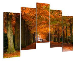 Obraz - cesty lesem na podzim (125x90cm)