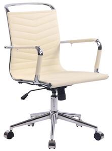 DMQ Krémově bílá prošívaná koženková konferenční židle Lexus