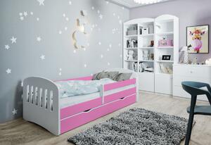 Dětská postel MAGIC 1 + matrace + úložný prostor, 140x80, bílá
