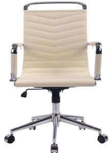 DMQ Krémově bílá prošívaná koženková konferenční židle Lexus
