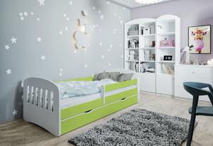 Dětská postel MAGIC 1 + matrace + úložný prostor, 140x80, zelená