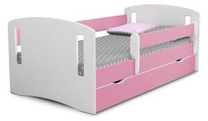 Dětská postel MAGIC 2 + matrace + úložný prostor, 140x80, růžová