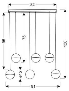 LED Lustr na lanku FURNI 6xLED/5W/230V