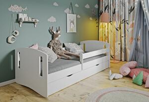 Dětská postel CLASSIC 2 + matrace + úložný prostor, 140x80, růžová