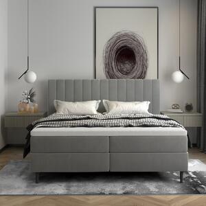 Postel s matrací WINDA světle šedá, 180x200 cm