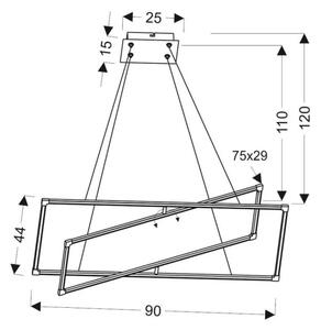 LED Lustr na lanku KSEROS LED/45W/230V