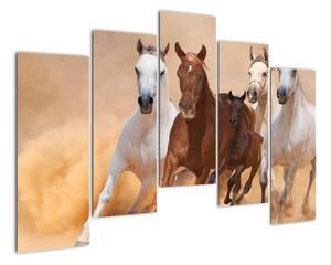 Obrazy běžících koní (125x90cm)