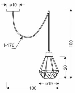 Lustr na lanku PRIMO 1xE27/60W/230V pavouk