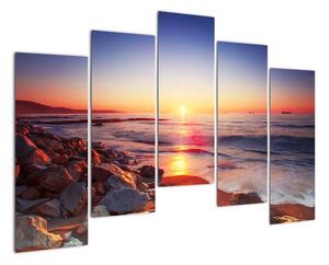 Moderní obraz - západ slunce nad mořem (125x90cm)