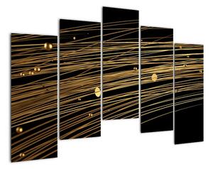 Abstraktní obraz zlatých vláken (125x90cm)