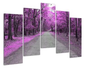 Moderní obraz - fialový les (125x90cm)