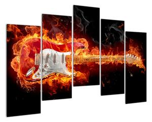 Obraz - kytara v ohni (125x90cm)