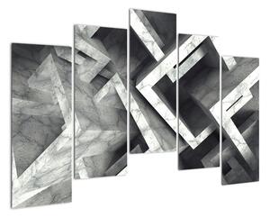 Abstraktní černobílý obraz (125x90cm)