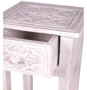 Přístavný stolek MAROCO bílá patina